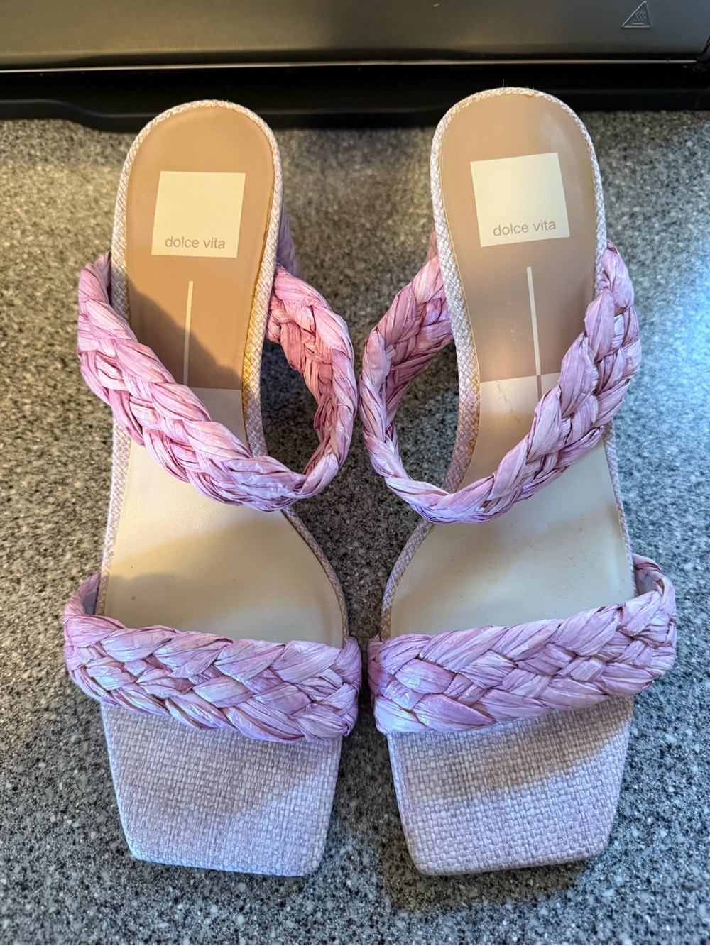 Dolce Vita Braided Pinkish Purple Strap Heeled Mules